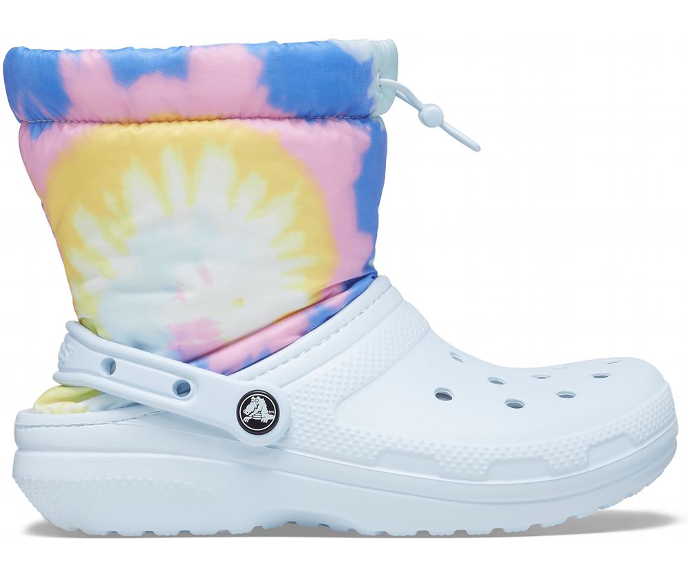 Crocs Classic Forede Neo Puff Tie Dye Støvler Dame Blå | 403-AWTBER