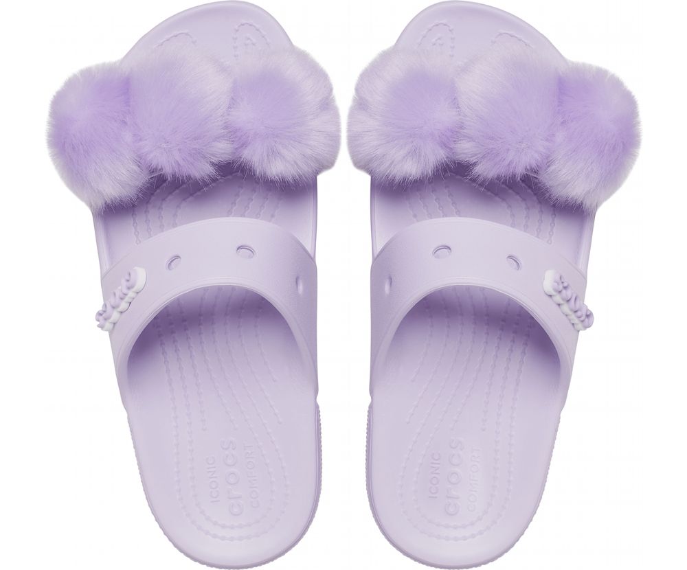 Crocs Classic Fur Sure Sandaler Dame Lilla | 520-DRZTCQ