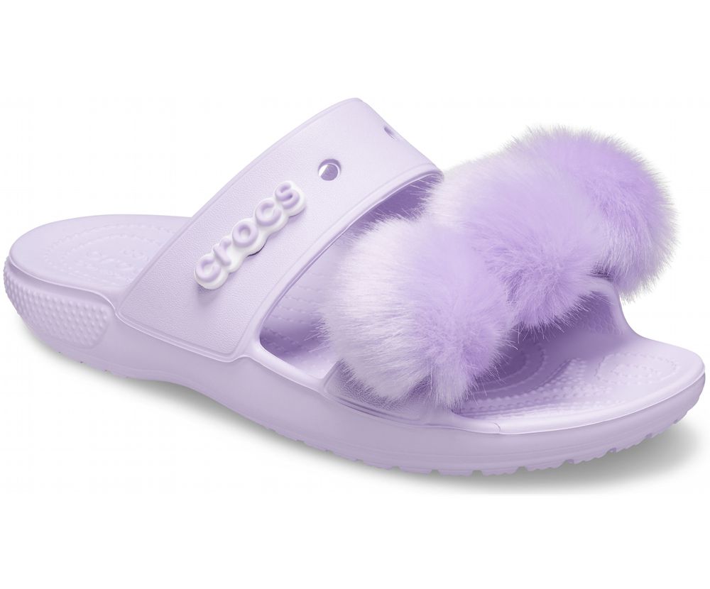 Crocs Classic Fur Sure Sandaler Dame Lilla | 520-DRZTCQ