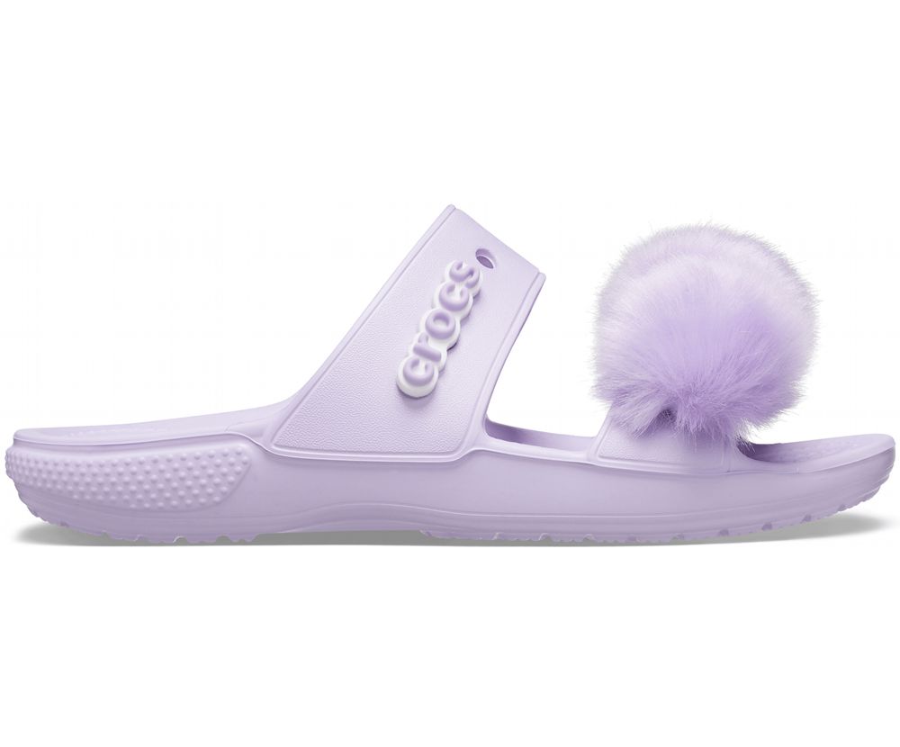 Crocs Classic Fur Sure Sandaler Dame Lilla | 520-DRZTCQ