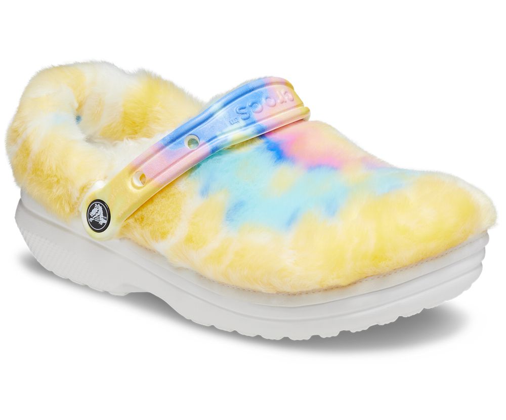 Crocs Classic Fur Sure Træsko Dame Gul | 976-FJZSBP