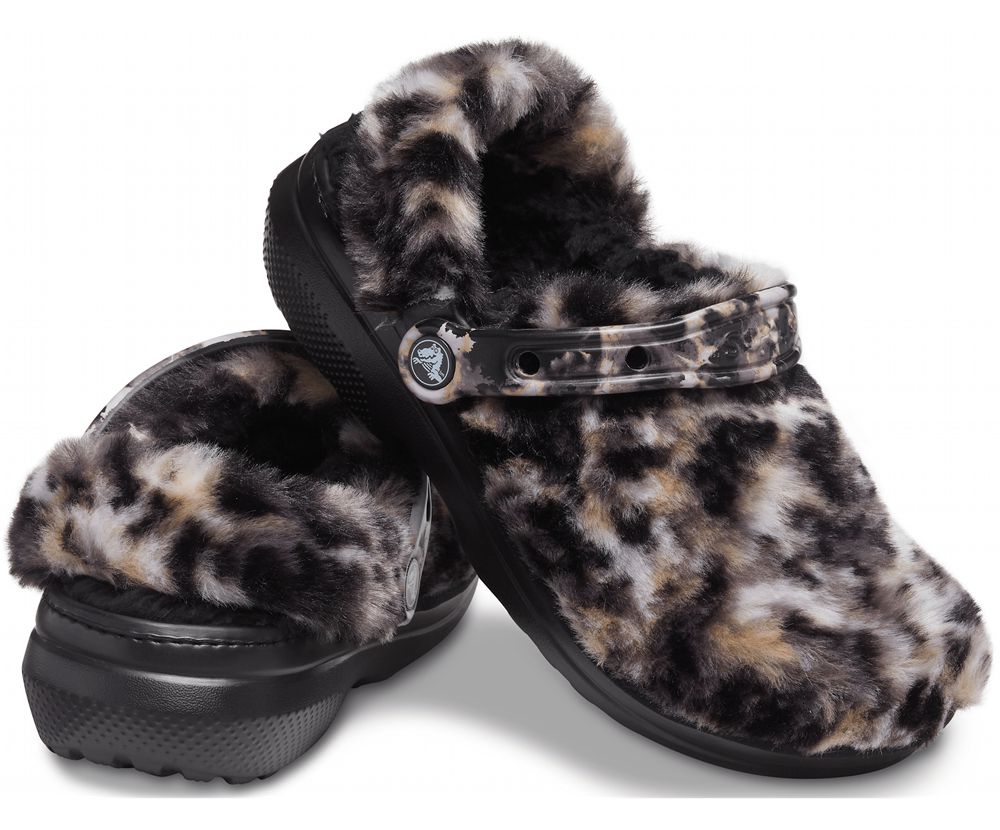 Crocs Classic Fur Sure Træsko Dame Leopard | 951-WMIKEO