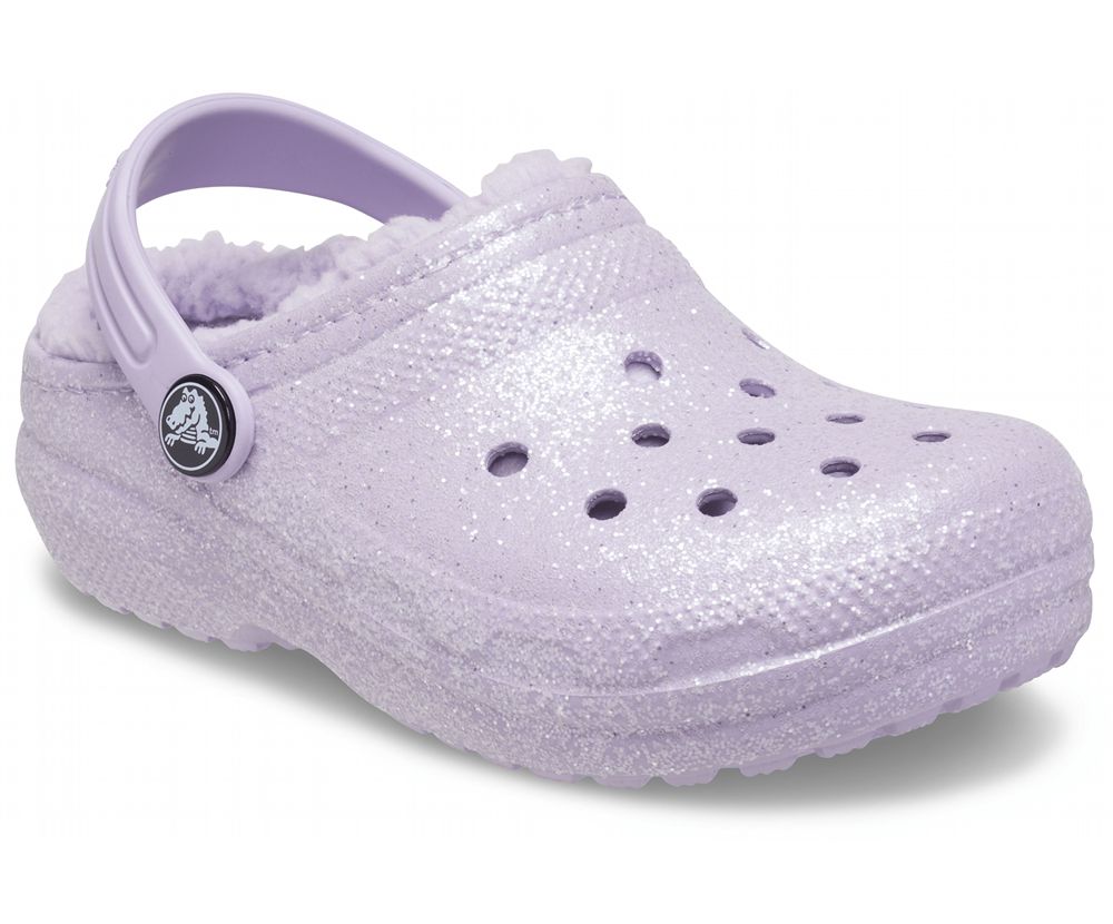 Crocs Classic Glitter Forede Træsko Pige Lilla | 547-QVLSKZ