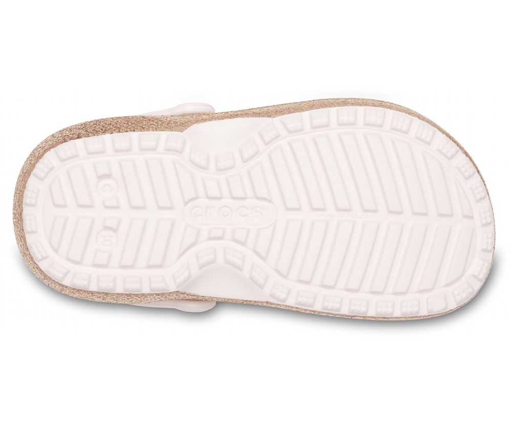 Crocs Classic Glitter Forede Træsko Pige Guld | 649-LOFAEV