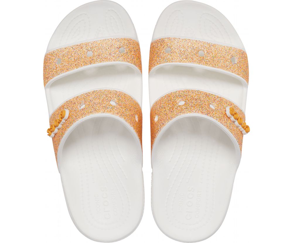 Crocs Classic Glitter Sandaler Dame Guld | 295-MRSDAI