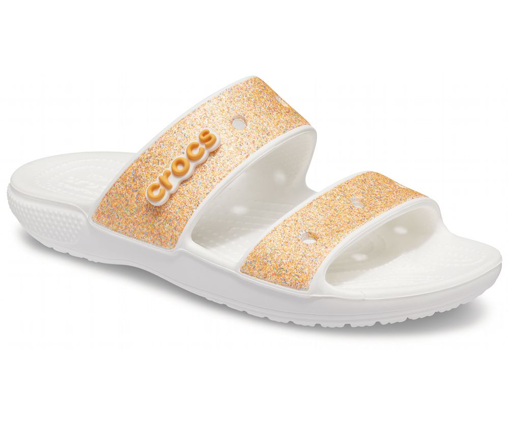 Crocs Classic Glitter Sandaler Dame Guld | 295-MRSDAI