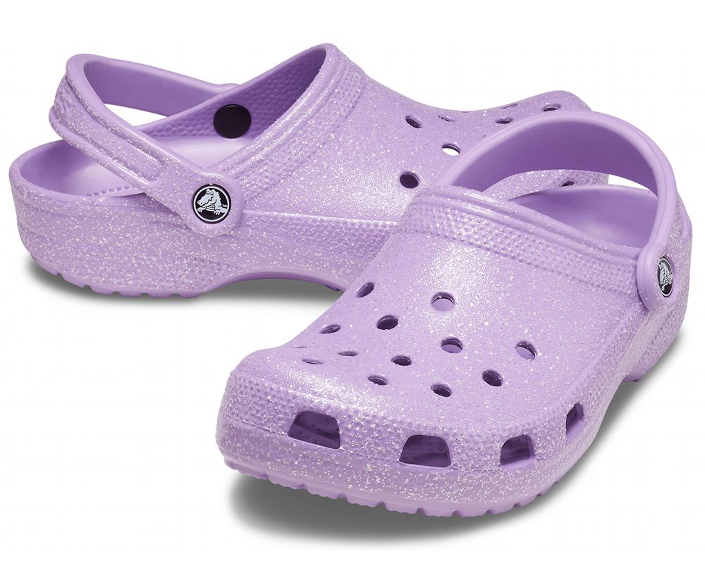 Crocs Classic Glitter Træsko Dame Lilla | 189-NSCPHU