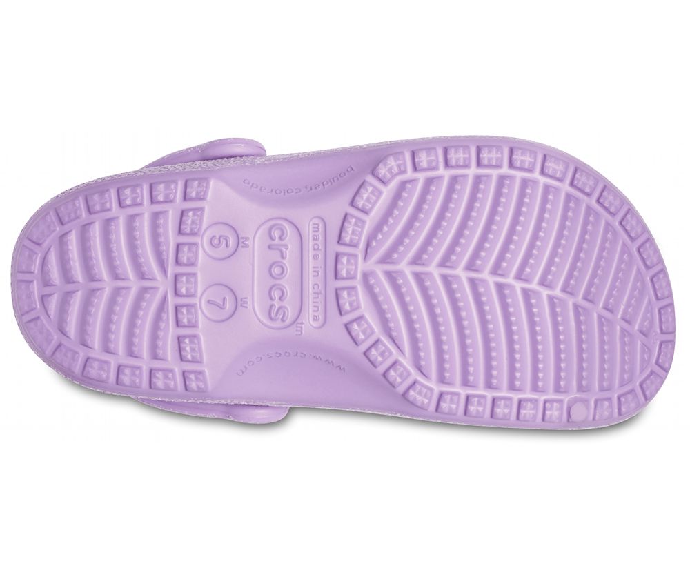 Crocs Classic Glitter Træsko Dame Lilla | 189-NSCPHU