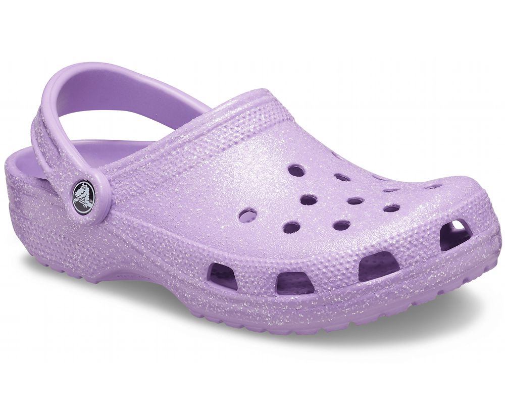 Crocs Classic Glitter Træsko Dame Lilla | 189-NSCPHU