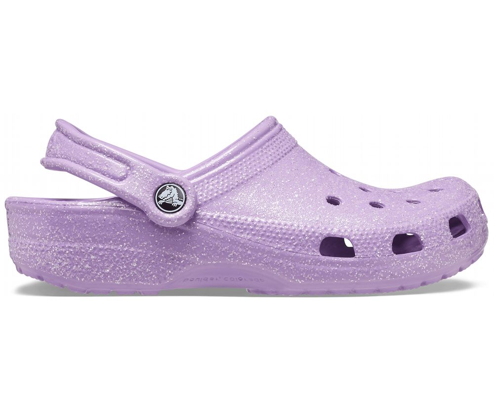 Crocs Classic Glitter Træsko Dame Lilla | 189-NSCPHU