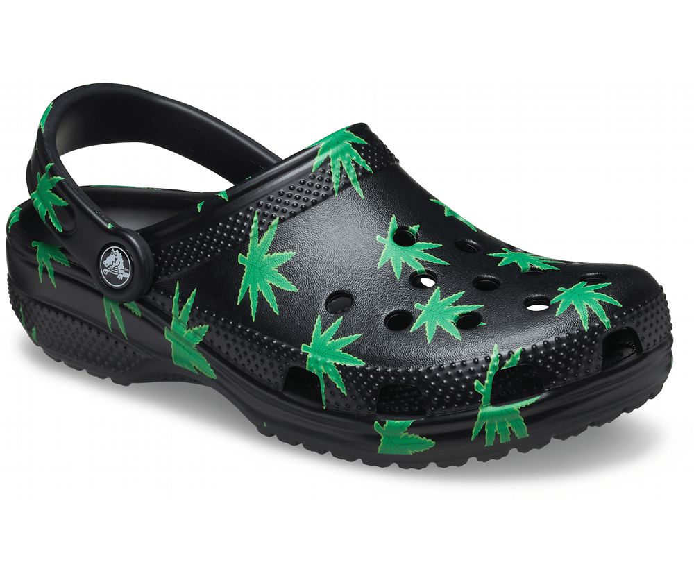 Crocs Classic Hemp Leaf Træsko Herre Sort | 780-PUJVFI