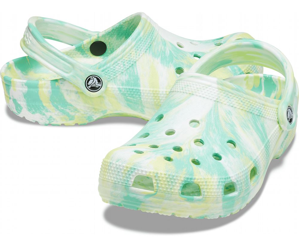 Crocs Classic Marbled Træsko Herre Grøn | 954-INDJKV