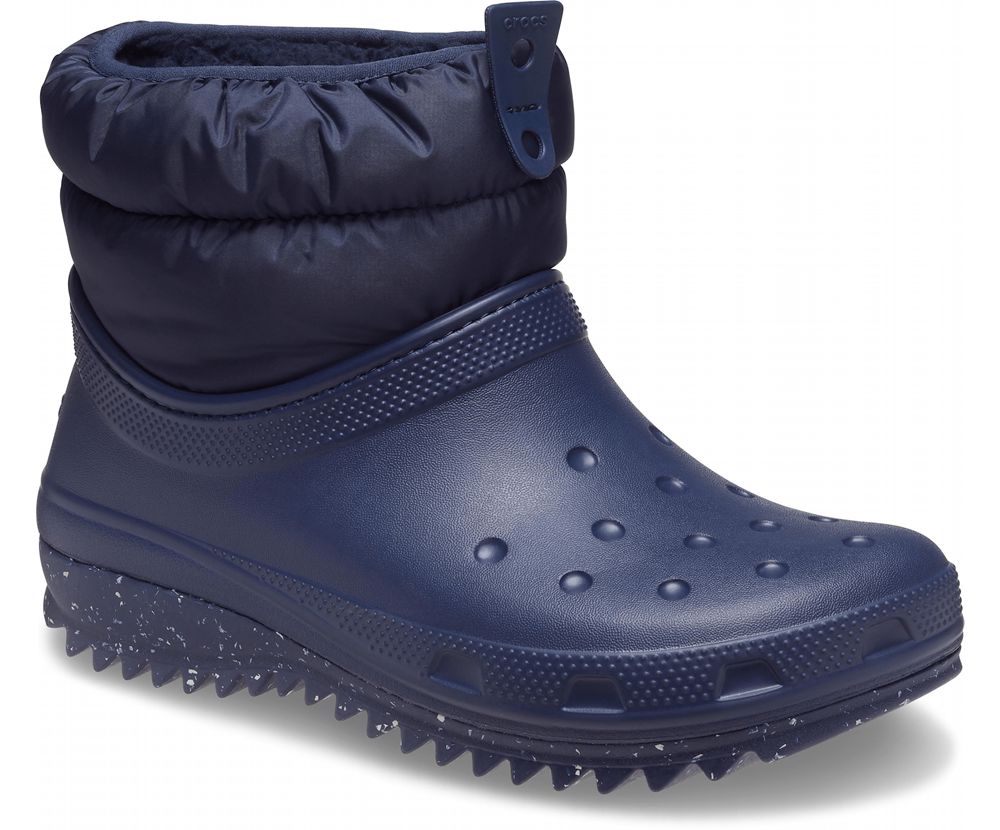 Crocs Classic Neo Puff Shorty Støvler Dame Mørkeblå | 725-TXSVKU