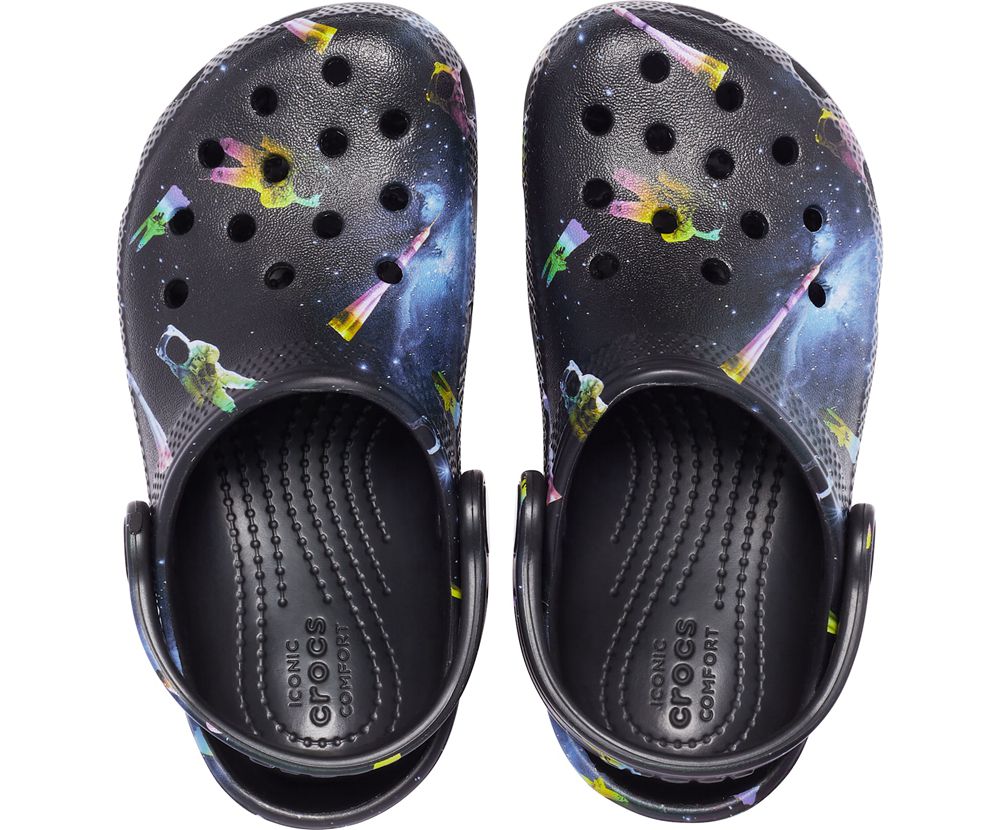 Crocs Classic Out Of This World Ii Træsko Pige Sort | 142-PHWOUA