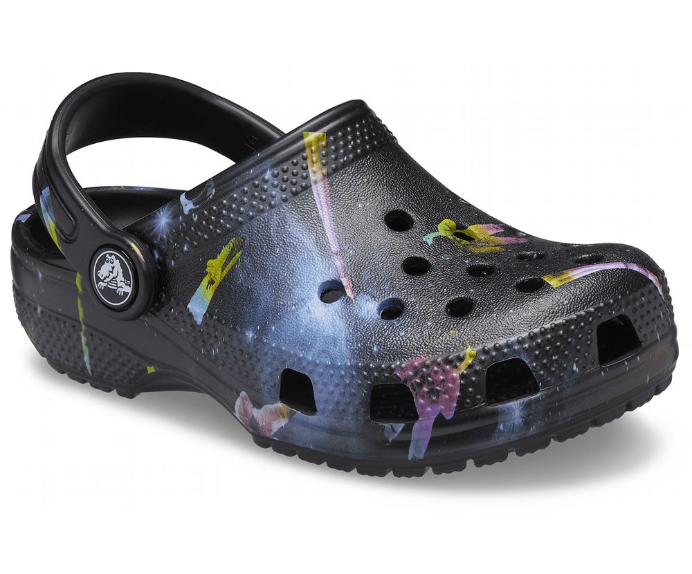 Crocs Classic Out Of This World Ii Træsko Pige Sort | 142-PHWOUA