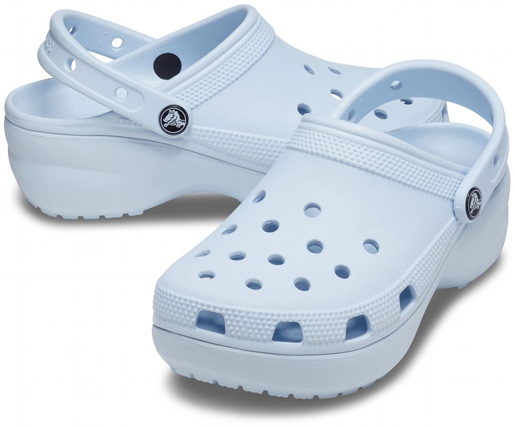 Crocs Classic Platform Træsko Dame Blå | 562-BCLKFD