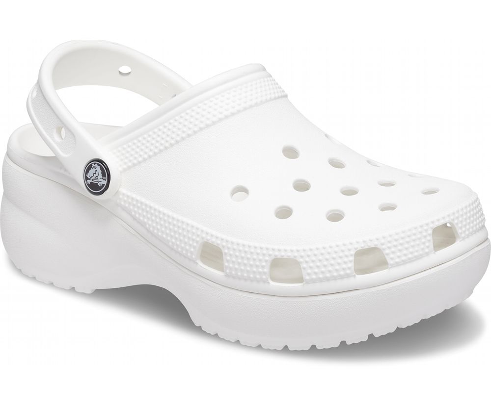 Crocs Classic Platform Træsko Dame Hvide | 690-YOXHWZ