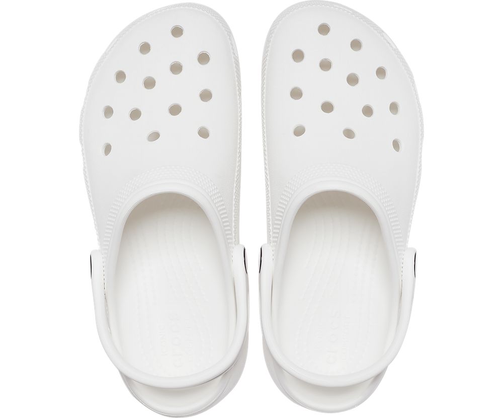 Crocs Classic Platform Træsko Dame Hvide | 782-XKDYBU