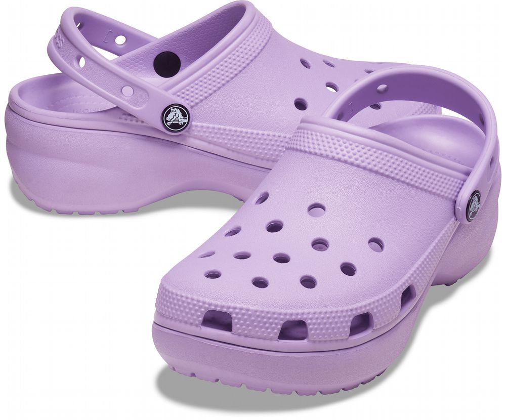 Crocs Classic Platform Træsko Dame Lilla | 934-PZDCBS