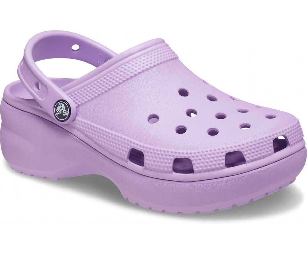 Crocs Classic Platform Træsko Dame Lilla | 934-PZDCBS