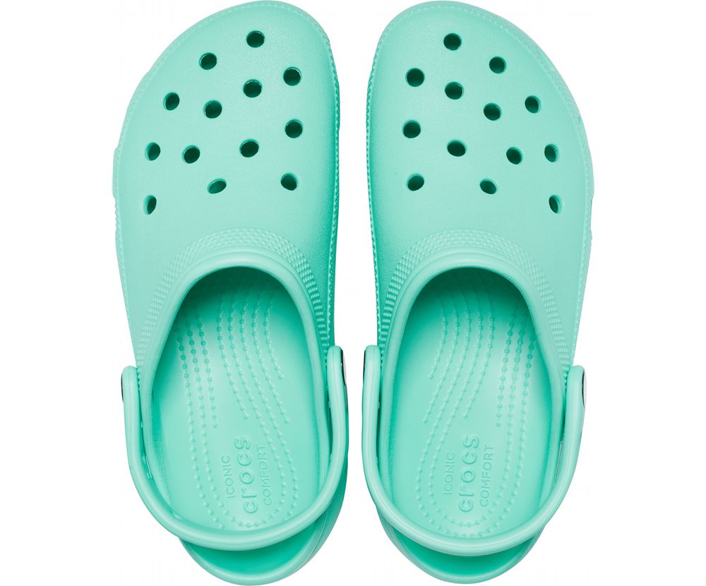 Crocs Classic Platform Træsko Dame Turkis | 704-WVBGUJ