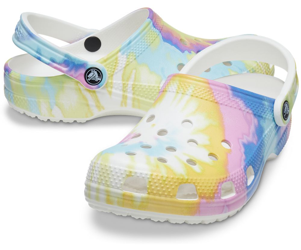 Crocs Classic Tie-Dye Graphic Træsko Dame Flerfarvede | 610-AJVUST