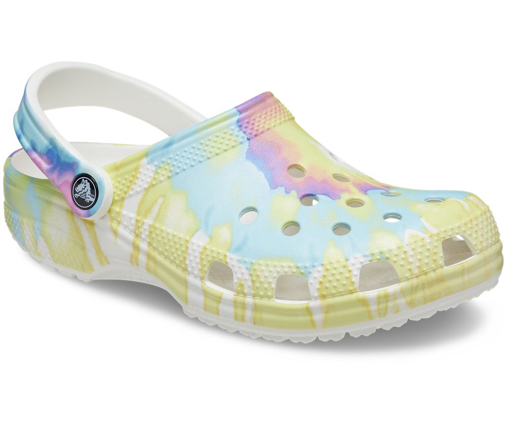 Crocs Classic Tie-Dye Graphic Træsko Dame Flerfarvede | 610-AJVUST