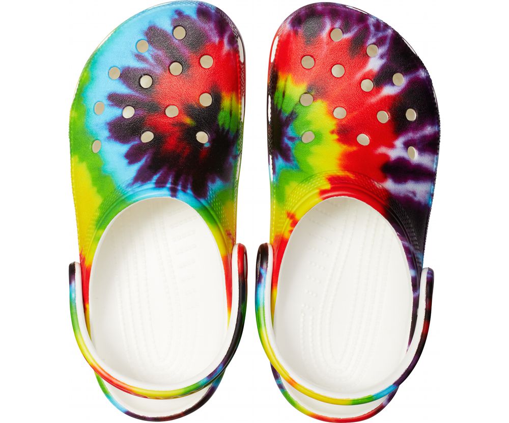 Crocs Classic Tie-Dye Graphic Træsko Dame Flerfarvede | 972-KNTOPM