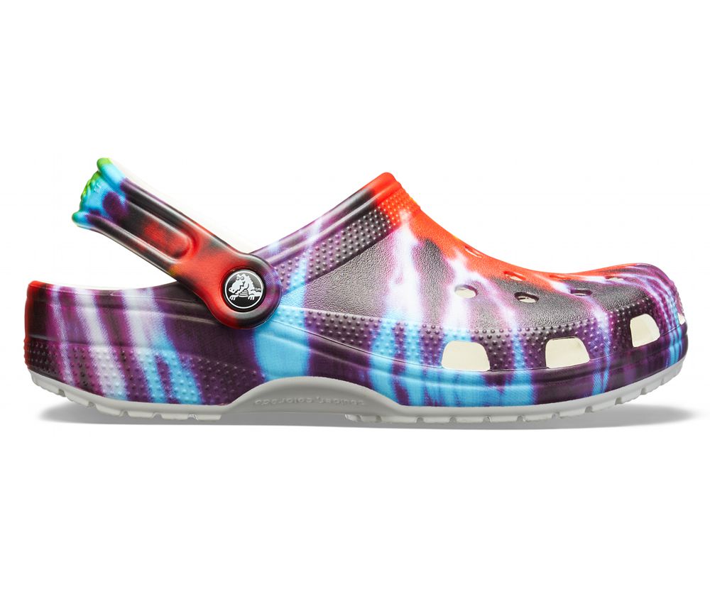 Crocs Classic Tie-Dye Graphic Træsko Dame Flerfarvede | 972-KNTOPM