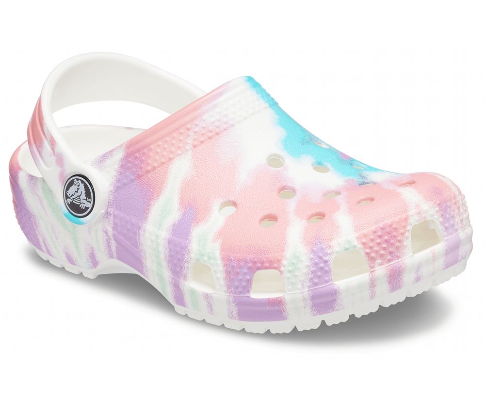 Crocs Classic Tie-Dye Graphic Træsko Pige Flerfarvede | 298-MJFIRW