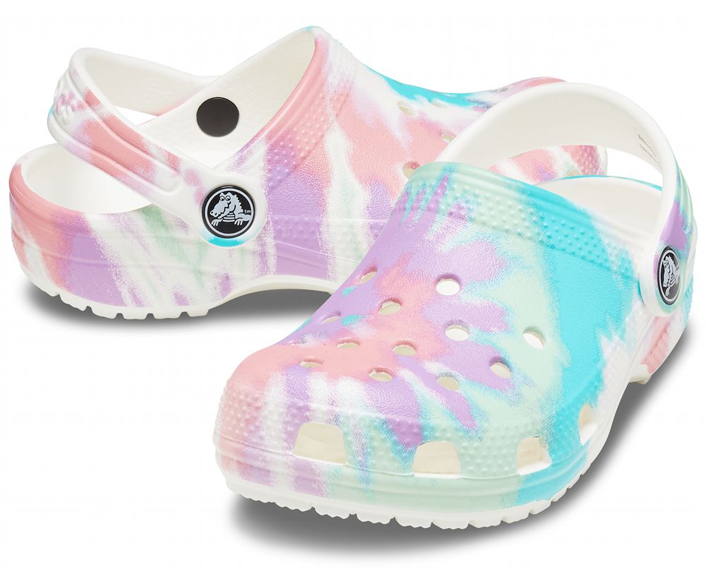 Crocs Classic Tie-Dye Graphic Træsko Pige Flerfarvede | 298-MJFIRW