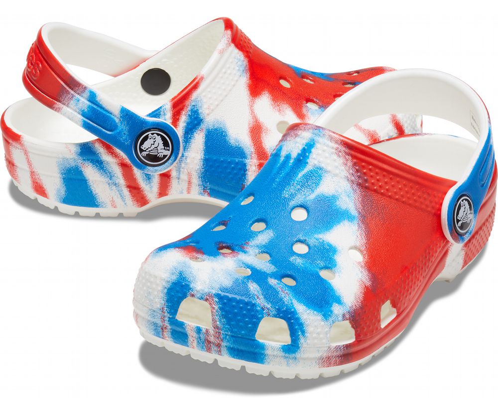 Crocs Classic Tie-Dye Graphic Træsko Pige Flerfarvede | 387-JVUYHK