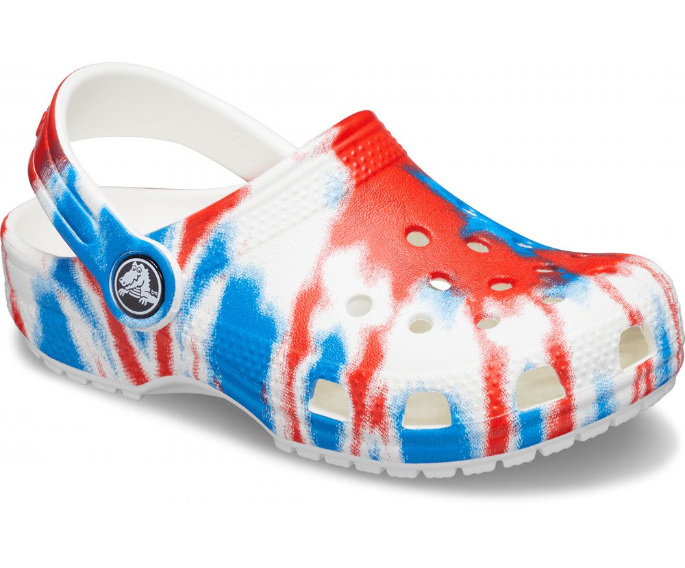 Crocs Classic Tie-Dye Graphic Træsko Pige Flerfarvede | 387-JVUYHK