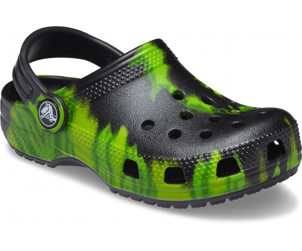 Crocs Classic Tie-Dye Graphic Træsko Pige Flerfarvede | 758-AIRYFQ