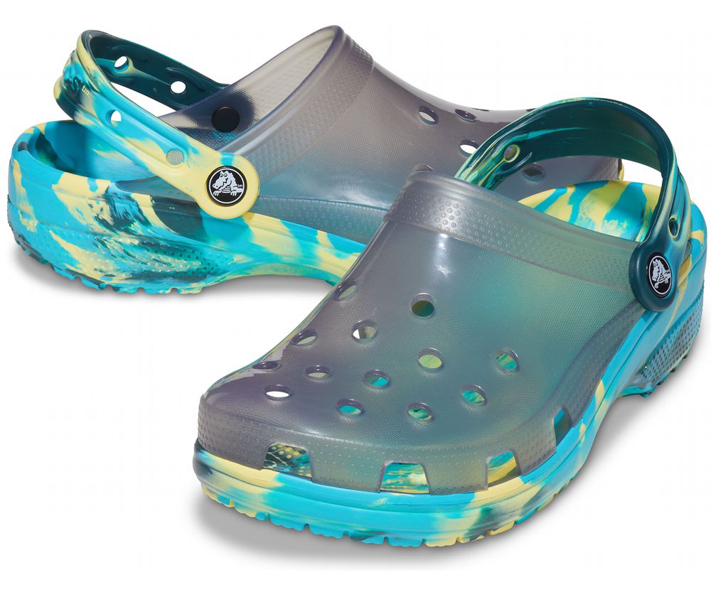 Crocs Classic Translucent Marbled Træsko Dame Grå | 092-GVBUNF