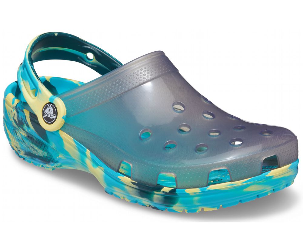 Crocs Classic Translucent Marbled Træsko Dame Grå | 092-GVBUNF