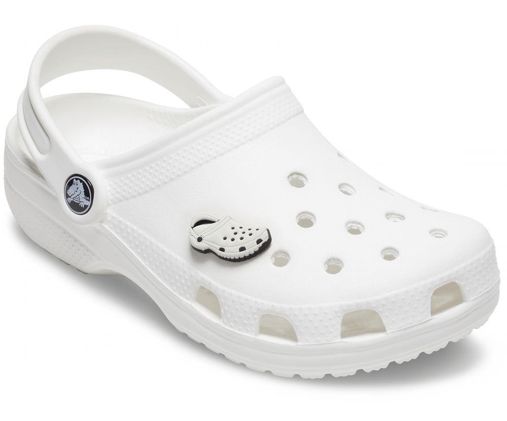 Crocs Classic White Charm Jibbitz Dame Hvide | 027-JWZUIR