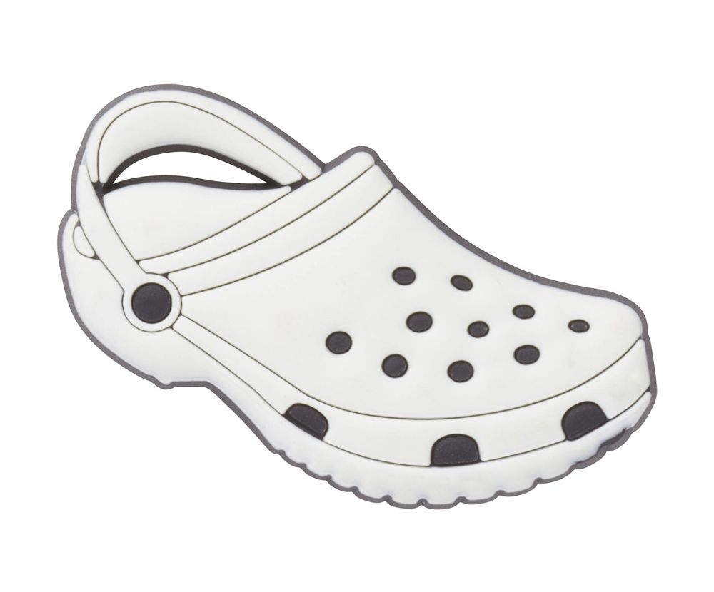 Crocs Classic White Charm Jibbitz Dame Hvide | 027-JWZUIR