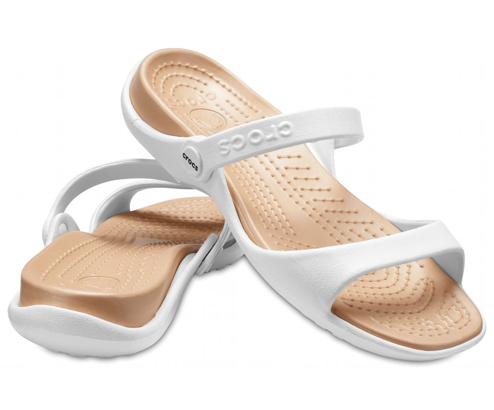 Crocs Cleo Sandaler Dame Hvide | 824-BUCIVY