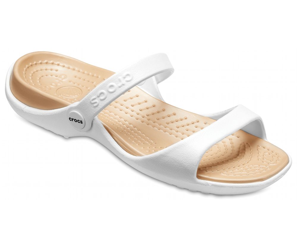 Crocs Cleo Sandaler Dame Hvide | 824-BUCIVY