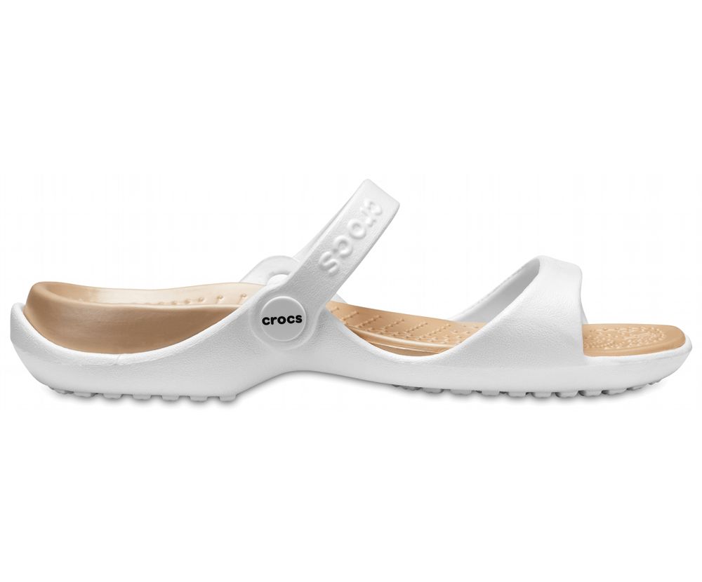 Crocs Cleo Sandaler Dame Hvide | 824-BUCIVY