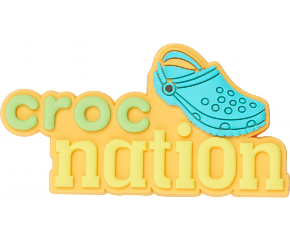 Crocs Croc Nation Peg Jibbitz Dame Gul | 186-MEPGVR