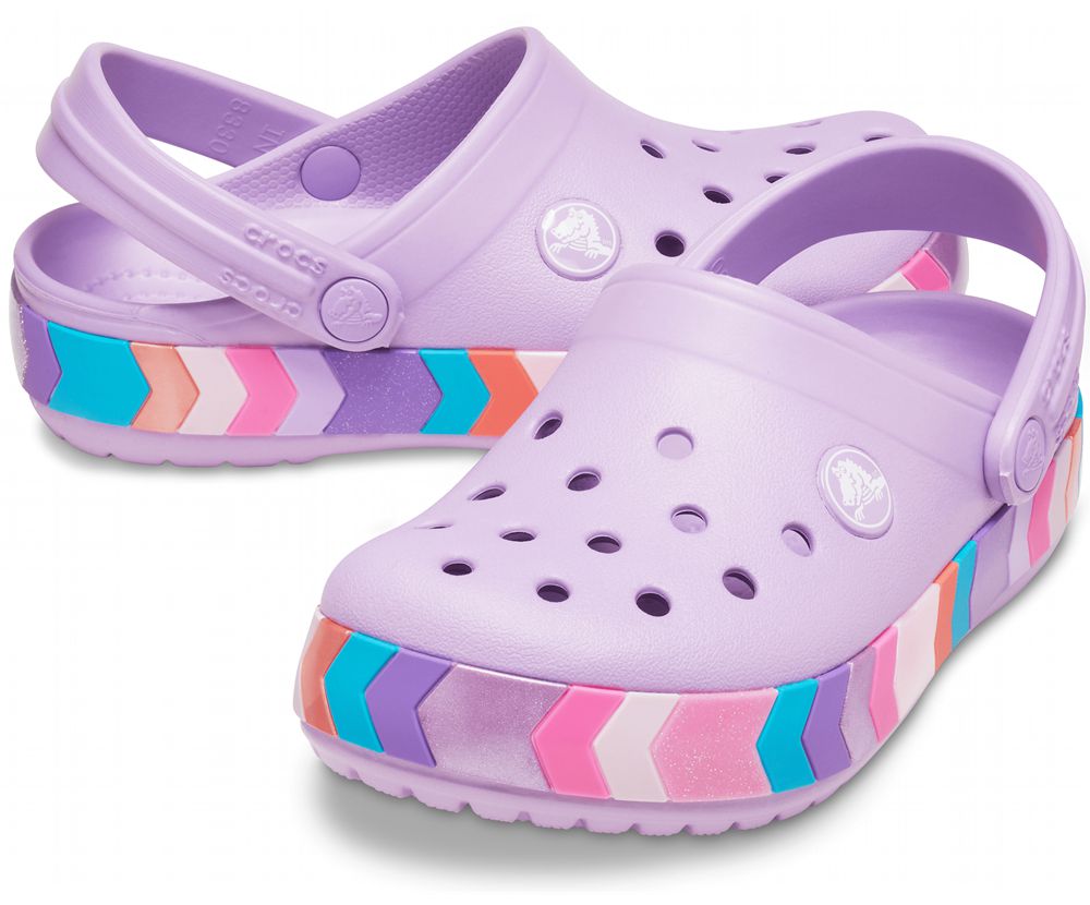 Crocs Crocband™ Chevron Beaded Træsko Pige Lilla | 567-UXESVI