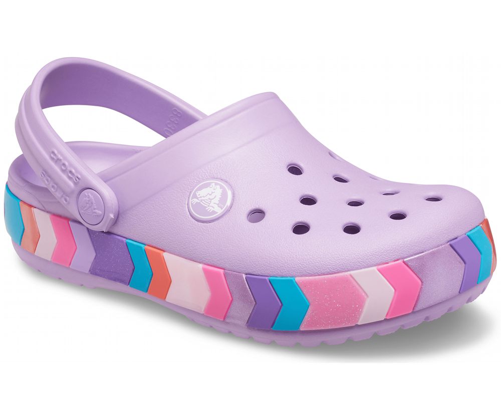 Crocs Crocband™ Chevron Beaded Træsko Pige Lilla | 567-UXESVI