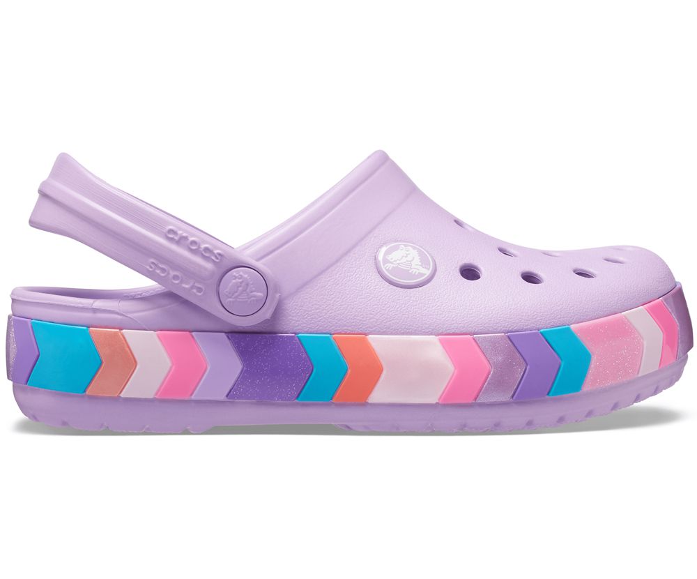 Crocs Crocband™ Chevron Beaded Træsko Pige Lilla | 567-UXESVI