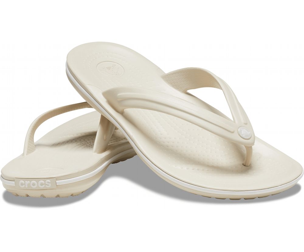 Crocs Crocband™ Flip Sandaler Dame Beige | 819-FZAQBX