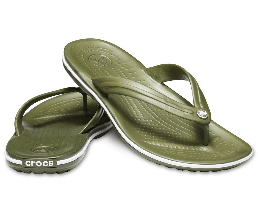 Crocs Crocband™ Flip Sandaler Dame Grøn | 261-TGOLRH