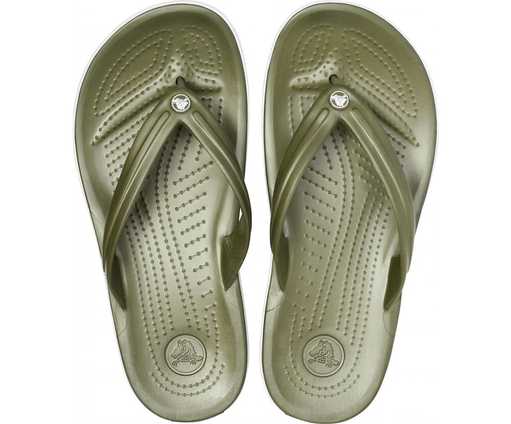 Crocs Crocband™ Flip Sandaler Dame Grøn | 261-TGOLRH