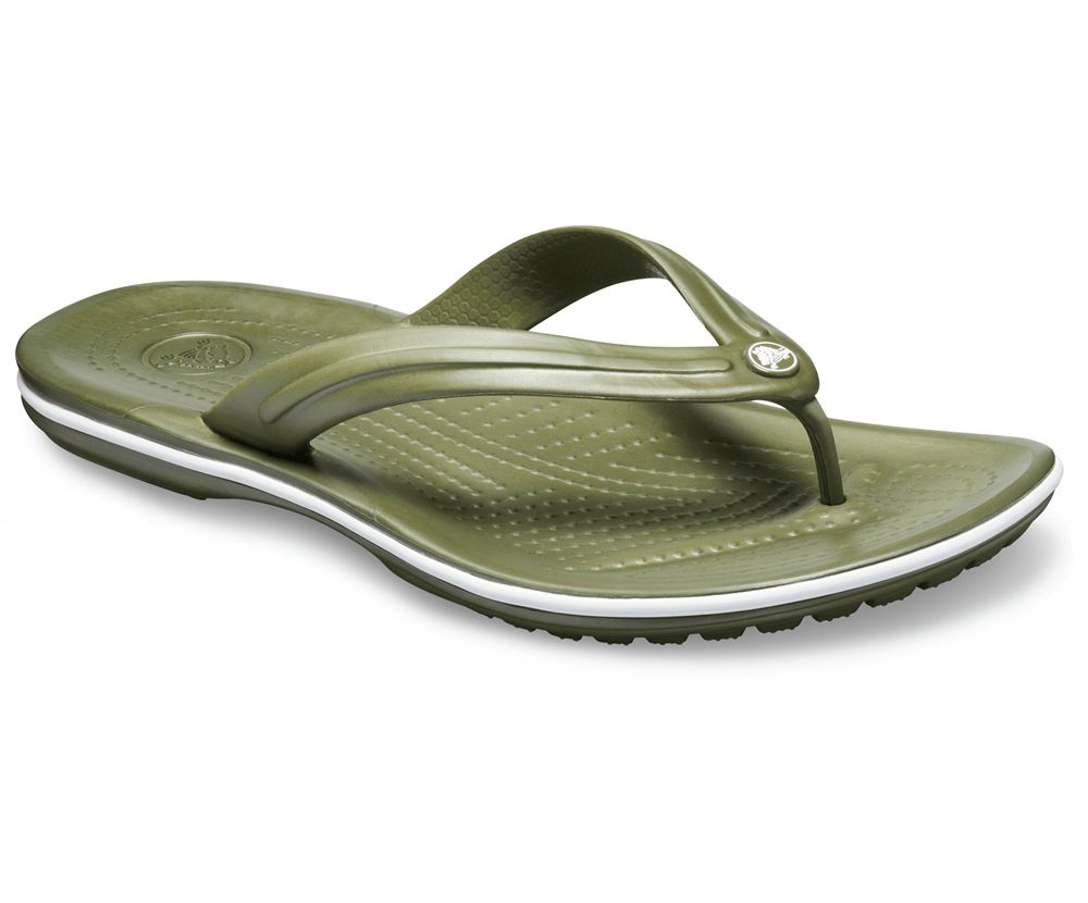 Crocs Crocband™ Flip Sandaler Dame Grøn | 261-TGOLRH