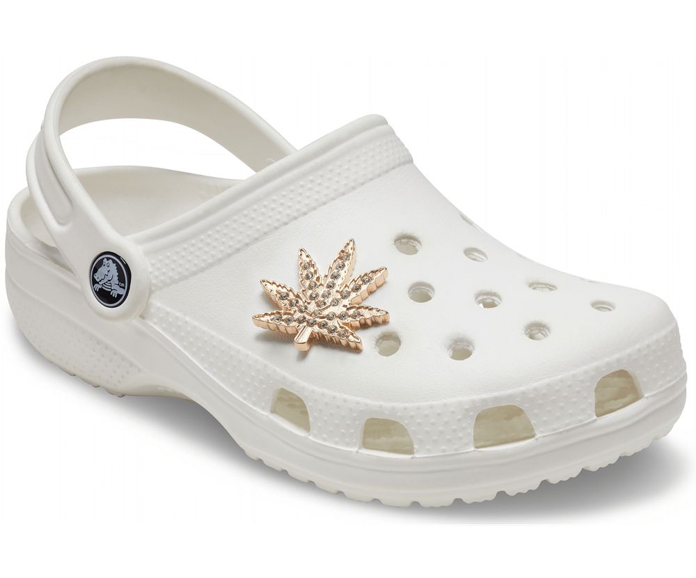 Crocs Elevated Hemp Leaf Jibbitz Dame Guld | 015-LXKPSI